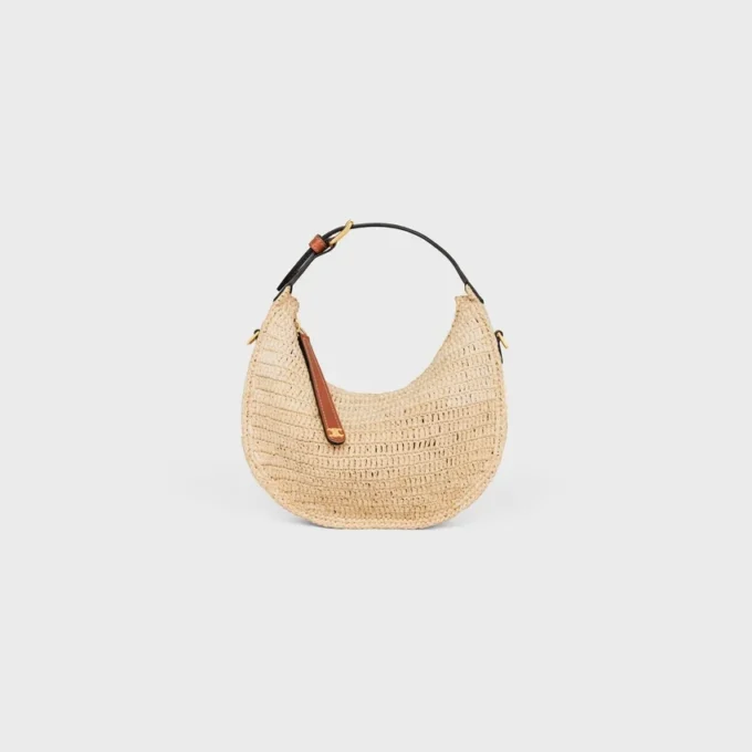Teen Celine Lulu in Raffia and Natural Calfskin Teen Celine Lulu in Raffia and Natural Calfskin