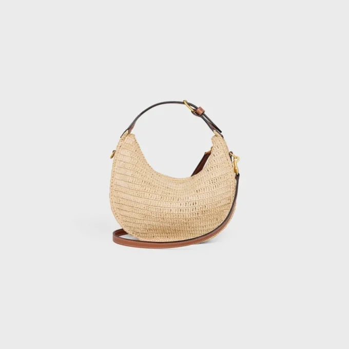 Teen Celine Lulu in Raffia and Natural Calfskin Teen Celine Lulu in Raffia and Natural Calfskin