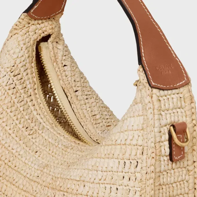 Teen Celine Lulu in Raffia and Natural Calfskin Teen Celine Lulu in Raffia and Natural Calfskin