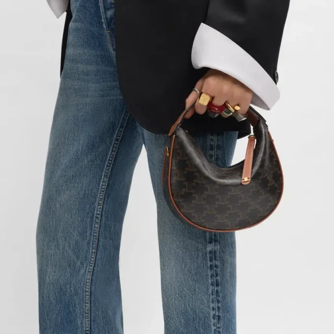 Teen Celine Lulu in Triomphe Canvas and Calfskin Teen Celine Lulu in Triomphe Canvas and Calfskin