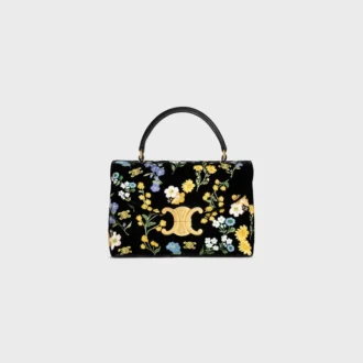 Teen Nino Bag in Velvet with Floral Embroidery