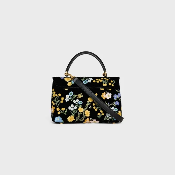 Teen Nino Bag in Velvet with Floral Embroidery Teen Nino Bag in Velvet with Floral Embroidery