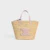 Teen Supple Celine Classic Panier in Raffia and Calfskin Teen Supple Celine Classic Panier in Raffia and Calfskin