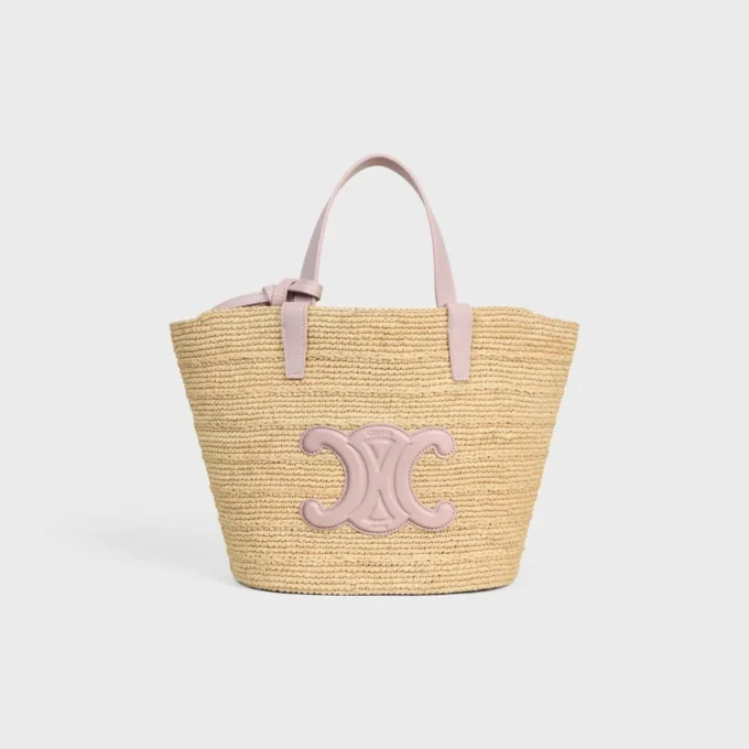 Teen Supple Celine Classic Panier in Raffia and Calfskin Teen Supple Celine Classic Panier in Raffia and Calfskin