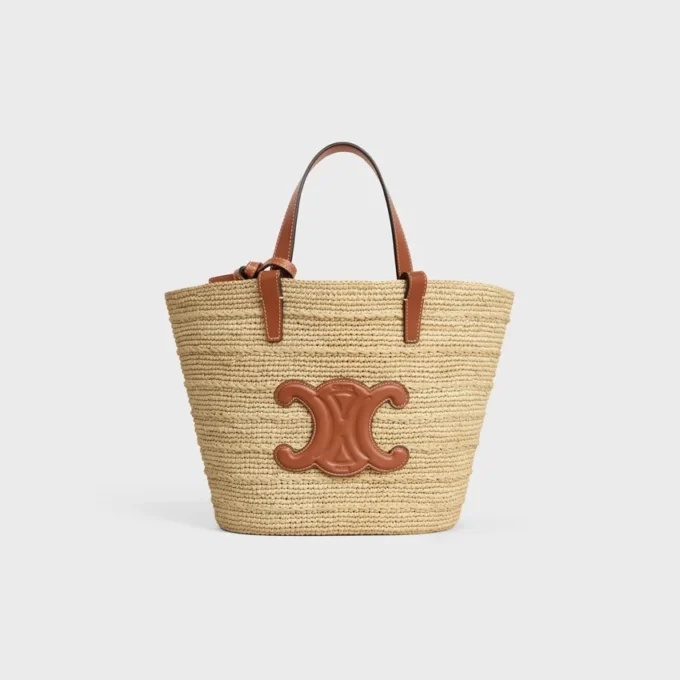 Teen Supple Celine Classic Panier in Raffia and Calfskin Teen Supple Celine Classic Panier in Raffia and Calfskin