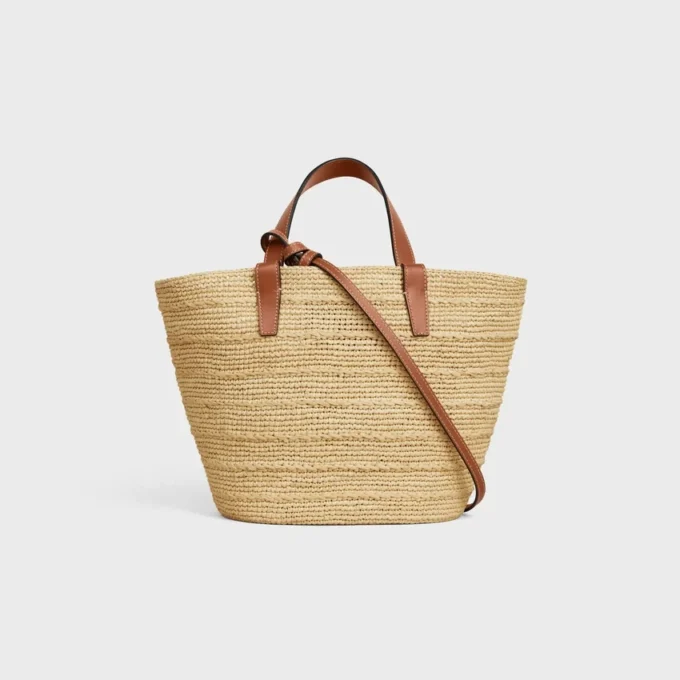 Teen Supple Celine Classic Panier in Raffia and Calfskin Teen Supple Celine Classic Panier in Raffia and Calfskin