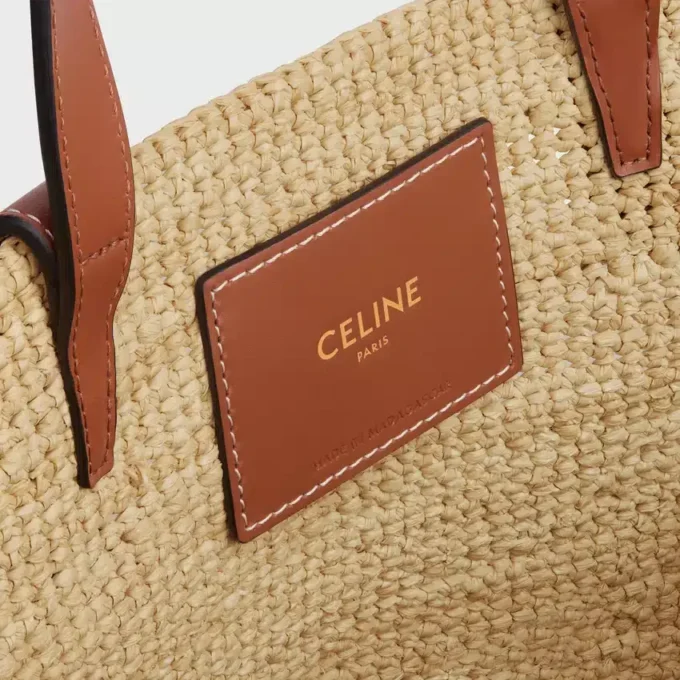 Teen Supple Celine Classic Panier in Raffia and Calfskin Teen Supple Celine Classic Panier in Raffia and Calfskin