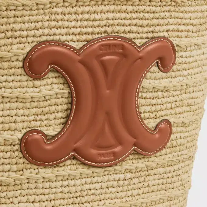 Teen Supple Celine Classic Panier in Raffia and Calfskin Teen Supple Celine Classic Panier in Raffia and Calfskin