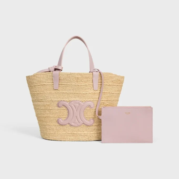 Teen Supple Celine Classic Panier in Raffia and Calfskin Teen Supple Celine Classic Panier in Raffia and Calfskin