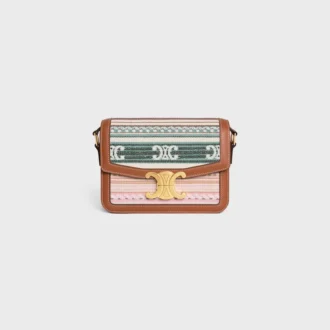 Teen Triomphe Bag in Striped Textile and Calfskin