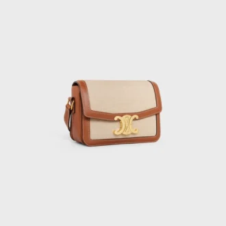 Teen Triomphe Bag in Textile and Calfskin