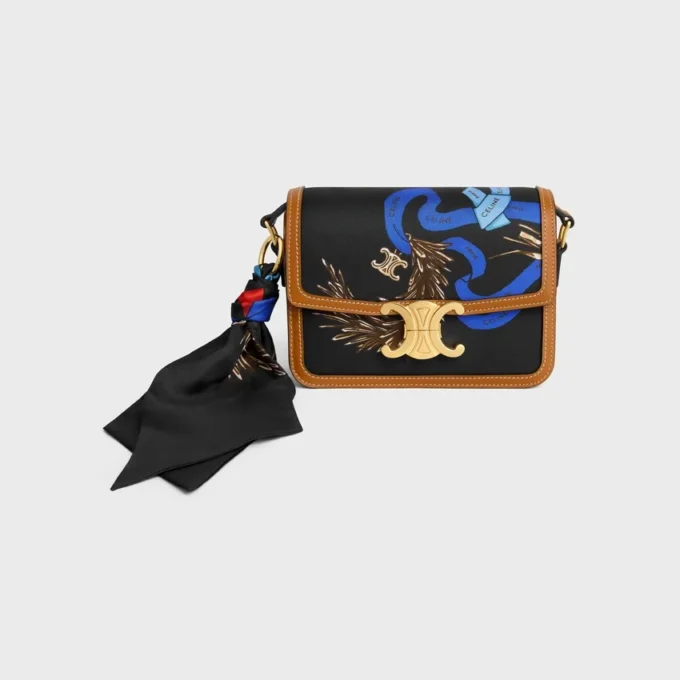 Teen Triomphe in Silk and Natural Calfskin Teen Triomphe in Silk and Natural Calfskin