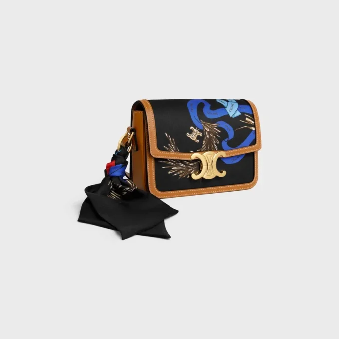 Teen Triomphe in Silk and Natural Calfskin Teen Triomphe in Silk and Natural Calfskin