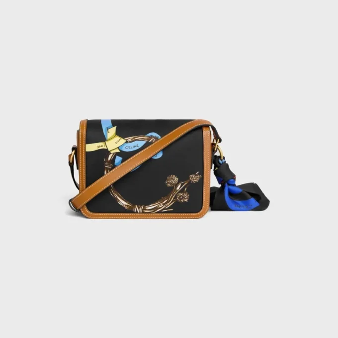 Teen Triomphe in Silk and Natural Calfskin Teen Triomphe in Silk and Natural Calfskin