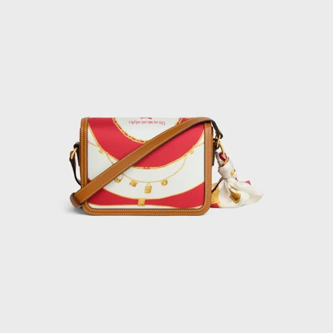 Teen Triomphe in Silk and Natural Calfskin Teen Triomphe in Silk and Natural Calfskin
