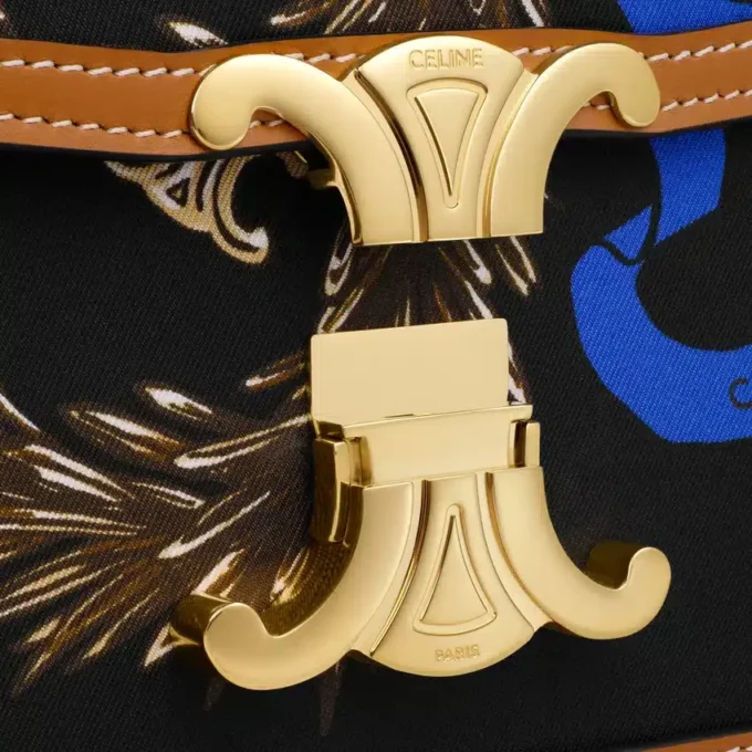 Teen Triomphe in Silk and Natural Calfskin Teen Triomphe in Silk and Natural Calfskin