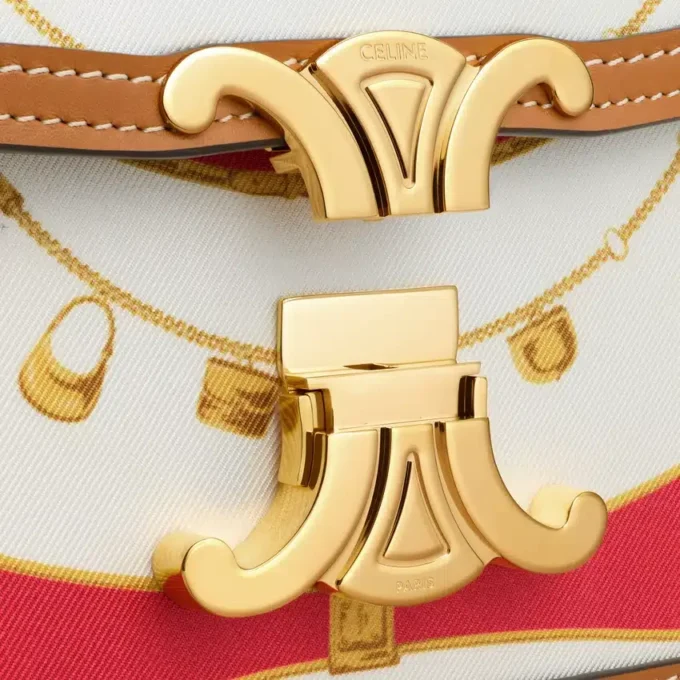 Teen Triomphe in Silk and Natural Calfskin Teen Triomphe in Silk and Natural Calfskin