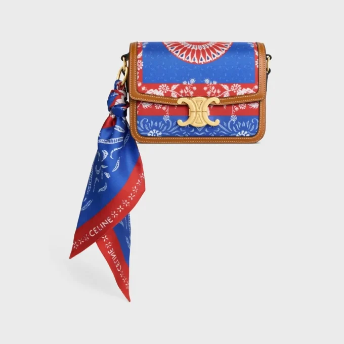 Teen Triomphe in Silk and Natural Calfskin Teen Triomphe in Silk and Natural Calfskin