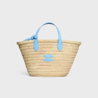 Teen Triomphe Panier in Palm Leaves and Calfskin