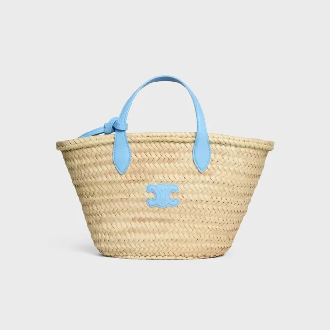 Teen Triomphe Panier in Palm Leaves and Calfskin Teen Triomphe Panier in Palm Leaves and Calfskin