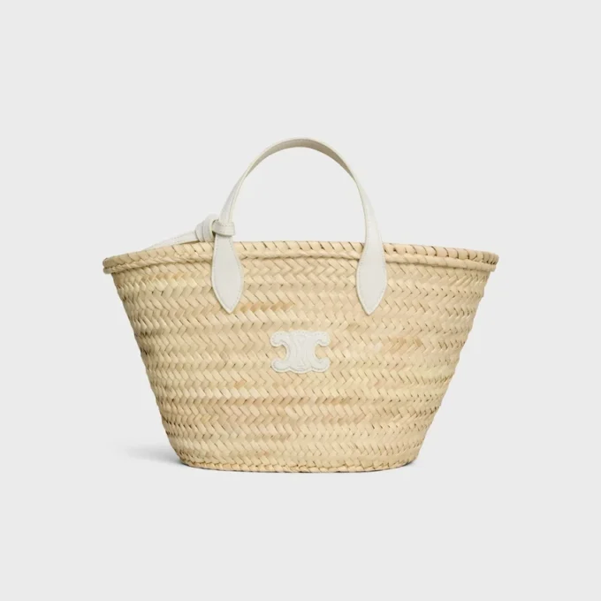 Teen Triomphe Panier in Palm Leaves and Calfskin Teen Triomphe Panier in Palm Leaves and Calfskin