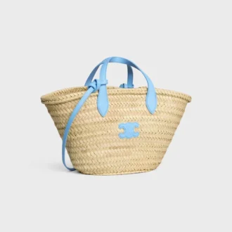 Teen Triomphe Panier in Palm Leaves and Calfskin