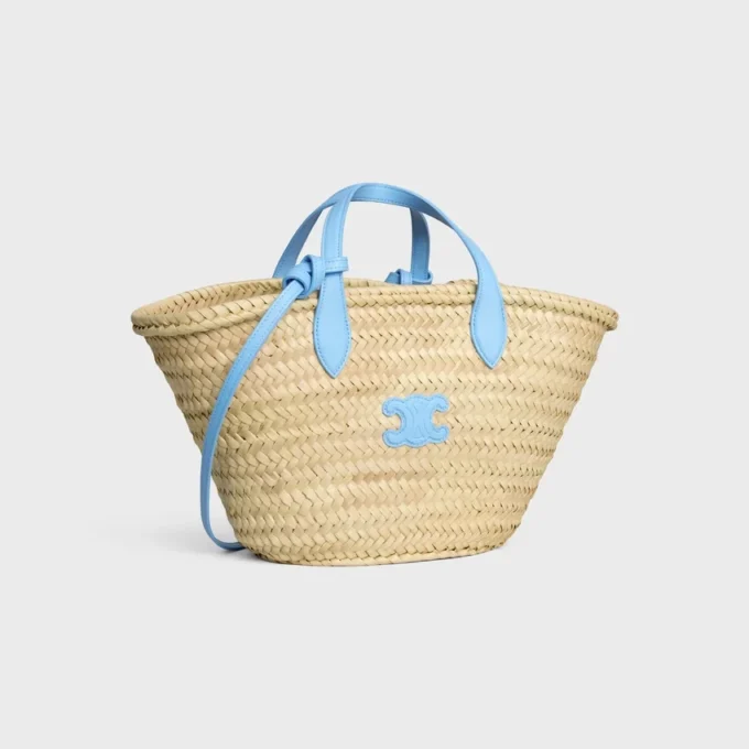 Teen Triomphe Panier in Palm Leaves and Calfskin Teen Triomphe Panier in Palm Leaves and Calfskin