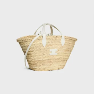 Teen Triomphe Panier in Palm Leaves and Calfskin