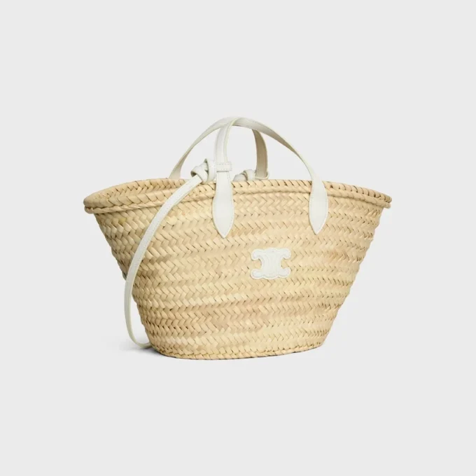 Teen Triomphe Panier in Palm Leaves and Calfskin Teen Triomphe Panier in Palm Leaves and Calfskin