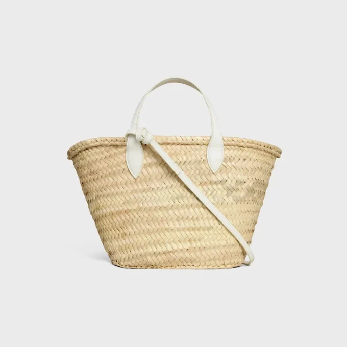 Teen Triomphe Panier in Palm Leaves and Calfskin Teen Triomphe Panier in Palm Leaves and Calfskin