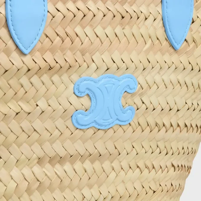 Teen Triomphe Panier in Palm Leaves and Calfskin Teen Triomphe Panier in Palm Leaves and Calfskin