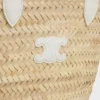 Teen Triomphe Panier in Palm Leaves and Calfskin Teen Triomphe Panier in Palm Leaves and Calfskin