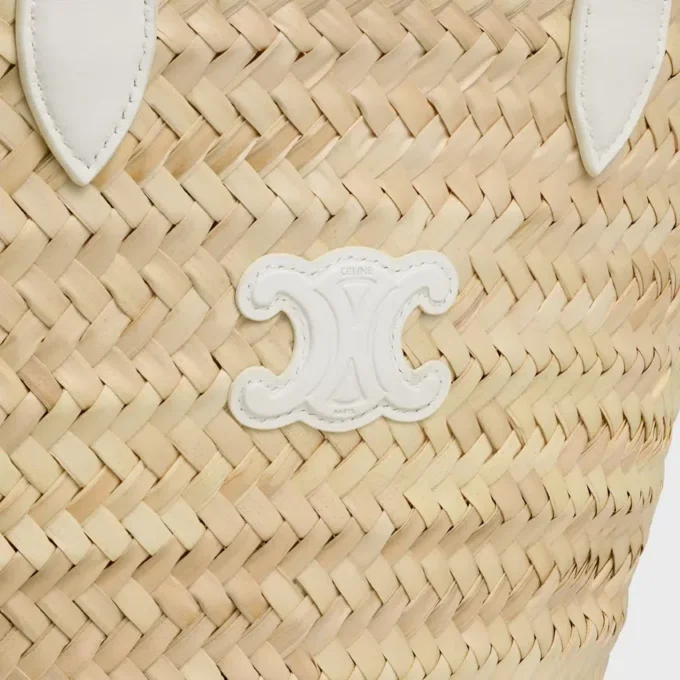 Teen Triomphe Panier in Palm Leaves and Calfskin Teen Triomphe Panier in Palm Leaves and Calfskin