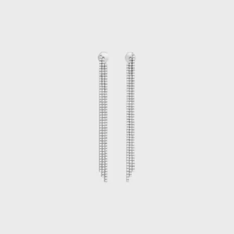 Tennis Cocktail Earrings in White Gold and Diamonds