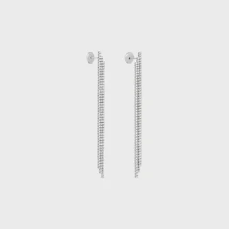 Tennis Cocktail Earrings in White Gold and Diamonds