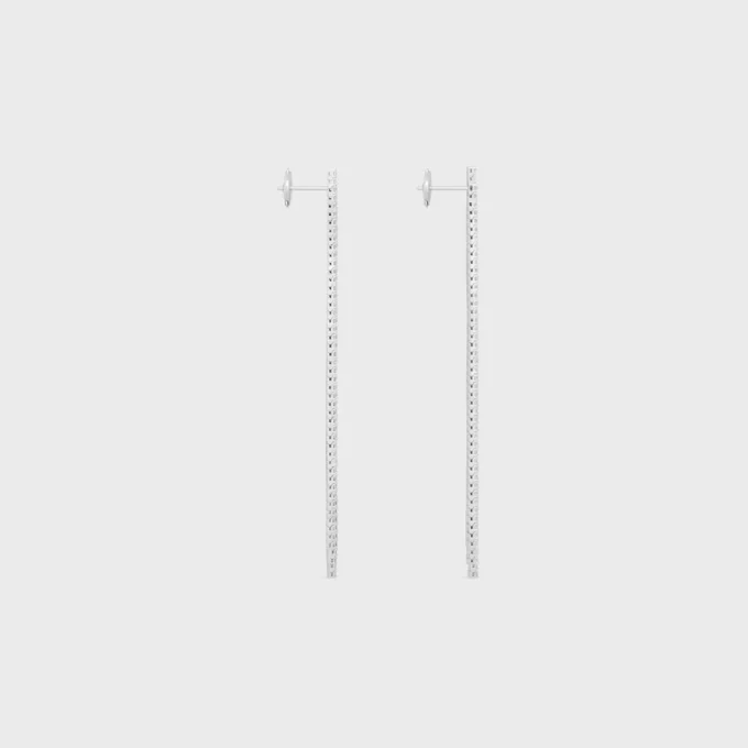 Tennis Cocktail Earrings in White Gold and Diamonds