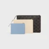 Three Pouches Set Triomphe Charms in Triomphe Canvas & Grained Calfskin Three Pouches Set Triomphe Charms in Triomphe Canvas & Grained Calfskin