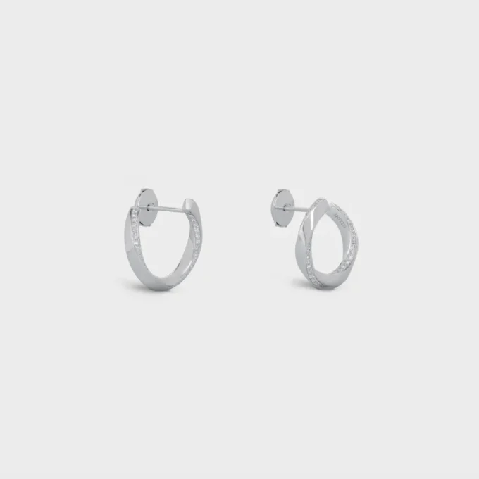 Torsion Earrings in White Gold and Diamonds
