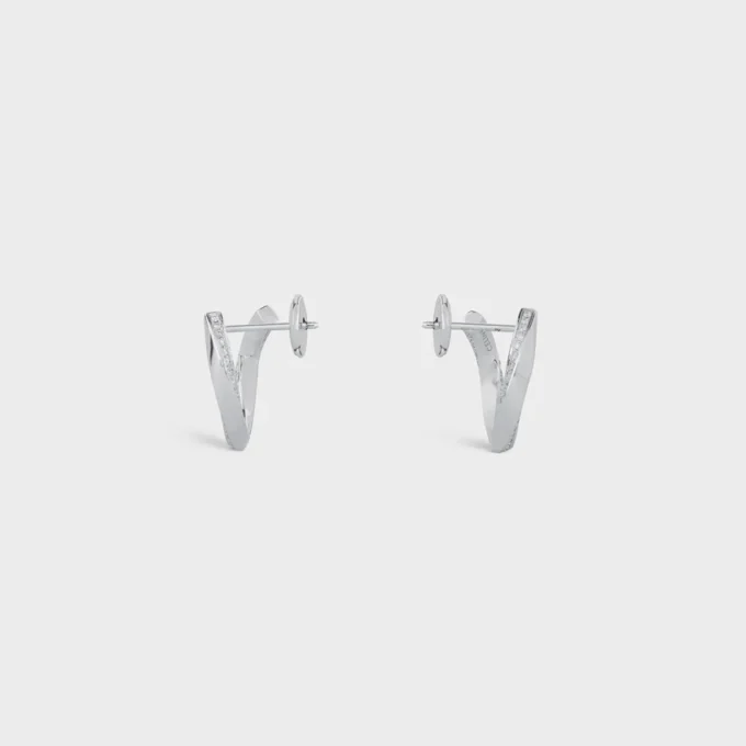 Torsion Earrings in White Gold and Diamonds