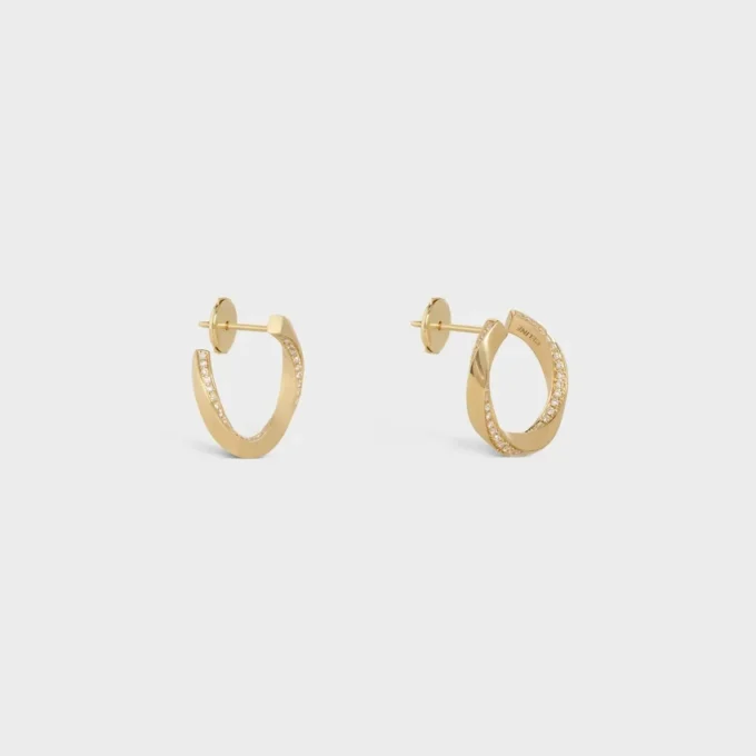 Torsion Earrings in Yellow Gold and Diamonds Torsion Earrings in Yellow Gold and Diamonds