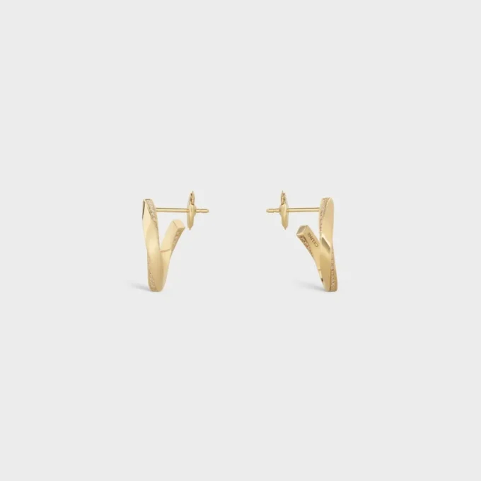 Torsion Earrings in Yellow Gold and Diamonds Torsion Earrings in Yellow Gold and Diamonds