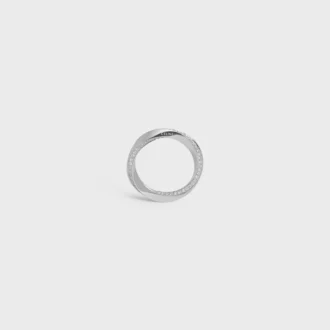 Torsion Ring in White Gold and Diamonds
