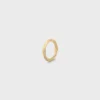 Torsion Ring in Yellow Gold and Diamonds