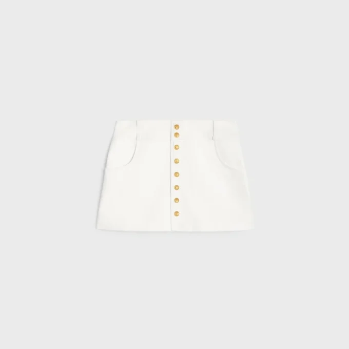 Trapeze Mini Skirt in Cotton Twill