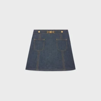 Trapeze Mini Skirt in Raw Wash Denim Trapeze Mini Skirt in Raw Wash Denim