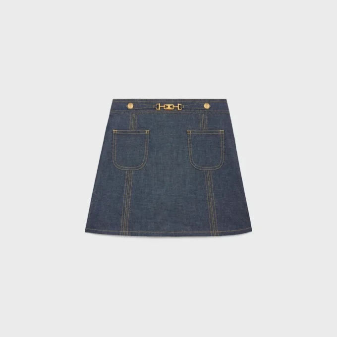 Trapeze Mini Skirt in Raw Wash Denim