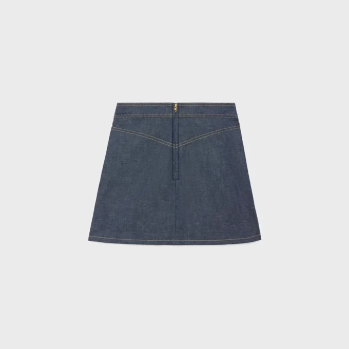 Trapeze Mini Skirt in Raw Wash Denim