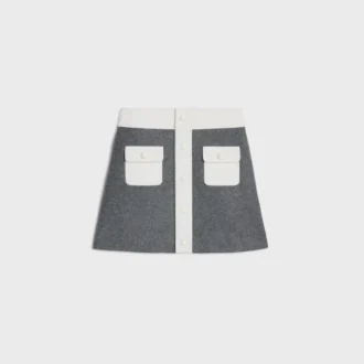 Trapeze Mini Skirt in Wool Cloth