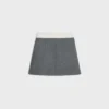 Trapeze Mini Skirt in Wool Cloth