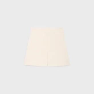 Trapeze Mini Skirt in Wool Silk Gabardine